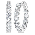 Load image into Gallery viewer, 4 Ctw Inside-Out Round Cut Diamond Hoop Earrings in 14K White Gold