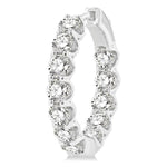 Load image into Gallery viewer, 5 Ctw Inside-Out Round Cut Diamond Hoop Earrings in 14K White Gold