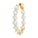 Load image into Gallery viewer, 5 Ctw Inside-Out Single Prong Set Round Cut Diamond Hoop Earrings in 14K Yellow Gold