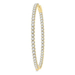Load image into Gallery viewer, 7 Ctw Inside-Out Round Cut Diamond 2-Inch Hoop Earrings in 14K Yellow Gold
