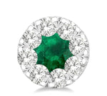 Load image into Gallery viewer, 3.3 MM Emerald and 1/2 Ctw Round Cut Diamond Lovebright Precious Stud Earrings in 14K White Gold