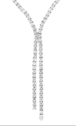 Load image into Gallery viewer, 8 7/8 Ctw Y-Shape Round Cut Diamond Tennis Necklace in 14K White Gold