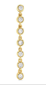 Load image into Gallery viewer, 1/4 Ctw Bezel Set Round Cut Diamond Long Tennis Earring in 14K Yellow Gold