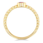 Load image into Gallery viewer, 4x3 MM Oval Shape Ruby and 1/5 Ctw Round Cut Diamonds Precious Fashion Split Twin Ring in 10K Yellow Gold
