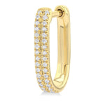 Load image into Gallery viewer, 1/5 Ctw Twin Row Round Cut Diamond Fashion Hoop Earring in 10K Yellow Gold