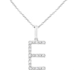 Load image into Gallery viewer, 1/10 Ctw Initial 'E' Round Cut Diamond Fashion Pendant With Chain in Sterling Silver
