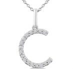 Load image into Gallery viewer, 1/20 Ctw Initial 'C' Round Cut Diamond Fashion Pendant With Chain in Sterling Silver