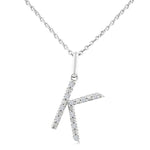 Load image into Gallery viewer, 1/20 Ctw Initial 'K' Round Cut Diamond Fashion Pendant With Chain in Sterling Silver