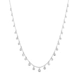 Load image into Gallery viewer, 5/8 Ctw Bezel Set Round Cut Diamond Station Necklace in 14K White Gold
