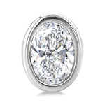 Load image into Gallery viewer, 1/5 Ctw Petite Bezel Set Oval Cut Diamond Fashion Stud Earring in 10K White Gold