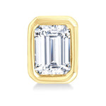 Load image into Gallery viewer, 1/5 Ctw Petite Bezel Set Emerald Cut Diamond Fashion Stud Earring in 10K Yellow Gold