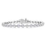 Load image into Gallery viewer, 3 1/3 Ctw East-West Bezel Set Pear Cut Diamond Tennis Bracelet in 14K White Gold