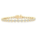 Load image into Gallery viewer, 3 1/3 Ctw East-West Bezel Set Pear Cut Diamond Tennis Bracelet in 14K Yellow Gold