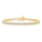 Load image into Gallery viewer, 4 5/8 Ctw North-South Bezel Set Oval Cut Diamond Tennis Bracelet in 14K Yellow Gold