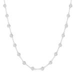 Load image into Gallery viewer, 5 Ctw Bezel Set Round Cut Diamond Station Necklace in 14K White Gold