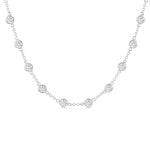 Load image into Gallery viewer, 5 Ctw Bezel Set Round Cut Diamond Station Necklace in 14K White Gold
