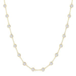 Load image into Gallery viewer, 5 Ctw Bezel Set Round Cut Diamond Station Necklace in 14K Yellow Gold