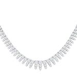 Load image into Gallery viewer, 5 Ctw Graduated Round Cut Waterfall Diamond Necklace in 14K White Gold