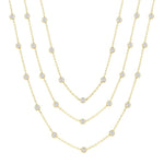 Load image into Gallery viewer, 10 Ctw Bezel Set Round Cut Diamond 60-Inch Long Station Necklace in 14K Yellow Gold