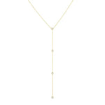 Load image into Gallery viewer, 1/6 Ctw Bezel Set 4-Stone Round Cut Diamond Y-Shape Lariat Station Necklace in 14K Yellow Gold