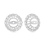 Load image into Gallery viewer, 5/8 Ctw Round Cut Diamond 6MM Round Earrings Jacket in 14K White Gold