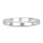 Load image into Gallery viewer, 1/4 Ctw Flush Bezel Set Diamond Fashion Band in 14K White Gold