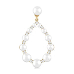 Load image into Gallery viewer, 2 MM-4.5 MM Drop Tear Round Shape Cultured Pearls and 1/4 Ctw Round Cut Diamond Fashion Earring in 14K Yellow Gold