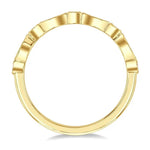 Load image into Gallery viewer, 1/10 Ctw Marquise and Circular Motif Carved Round Cut Diamond Stackable Wedding Band in 14K Yellow Gold