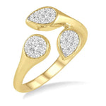 Load image into Gallery viewer, 1/3 Ctw Lovebright Open Center Mixed Shape Mounts Round Cut Diamond Fashion Ring in 10K Yellow and White Gold