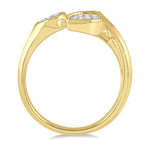 Load image into Gallery viewer, 1/3 Ctw Lovebright Open Center Mixed Shape Mounts Round Cut Diamond Fashion Ring in 10K Yellow and White Gold
