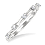 Load image into Gallery viewer, 1/5 Ctw Bamboo Shoot Inspired Round Cut Diamond Fashion Ring in 14K White Gold