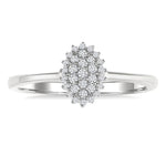 Load image into Gallery viewer, 1/6 Ctw Petite Oval Shape Round Cut Diamond Cluster Fashion Ring in 10K White Gold