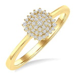Load image into Gallery viewer, 1/6 Ctw Petite Cushion Shape Round Cut Diamond Cluster Fashion Ring in 10K Yellow Gold