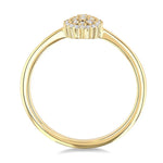 Load image into Gallery viewer, 1/6 Ctw Petite Oval Shape Round Cut Diamond Cluster Fashion Ring in 10K Yellow Gold