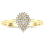 Load image into Gallery viewer, 1/6 Ctw Petite Pear Shape Round Cut Diamond Cluster Fashion Ring in 10K Yellow Gold