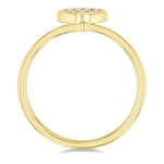 Load image into Gallery viewer, 1/6 Ctw Petite Bezel Set Round Shape Fusion Baguette and Round Cut Diamond Fashion Ring in 10K Yellow Gold