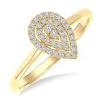 Load image into Gallery viewer, 1/6 Ctw Double Halo Pear Shape Petite Round Cut Diamond Fashion Ring in 10K Yellow Gold