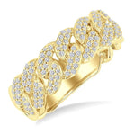 Load image into Gallery viewer, 1/2 Ctw Cuban Link Round Cut Diamond Fashion Band in 14K Yellow Gold