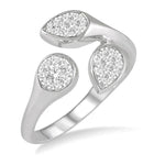 Load image into Gallery viewer, 1/3 Ctw Lovebright Open Center Mixed Shape Mounts Round Cut Diamond Fashion Ring in 10K White Gold
