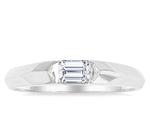 Load image into Gallery viewer, 1/3 Ctw East-West Set Emerald Cut Diamond Solitaire Fashion Ring in 14K White Gold