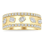 Load image into Gallery viewer, 7/8 Ctw 5-Stone Mixed Shape Diamond Fashion Band in 14K Yellow Gold