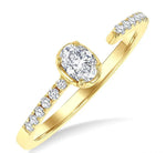 Load image into Gallery viewer, 3/8 Ctw Oval and Round Cut Diamond Fashion Open Ring in 14K Yellow Gold