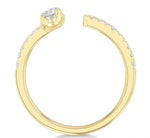 Load image into Gallery viewer, 3/8 Ctw Oval and Round Cut Diamond Fashion Open Ring in 14K Yellow Gold