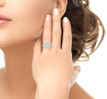 Load image into Gallery viewer, 1 1/2 Ctw Triple Split Wide Bypass Round Cut Diamond Fashion Ring in 14K White Gold