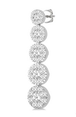 Load image into Gallery viewer, 2 Ctw Lovebright Round Cut Diamond Earrings in 14K White Gold
