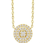 Load image into Gallery viewer, 1/6 Ctw Double Halo Round Shape Petite Round Cut Diamond Fashion Pendant With Chain in 10K Yellow Gold