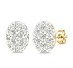 Load image into Gallery viewer, 1/6 Ctw Lovebright Petite Oval Shape Round Cut Diamond Fashion Stud Earring in 10K Yellow Gold