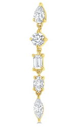 Load image into Gallery viewer, 1 Ctw Mixed Diamond Cut Fashion Earring in 14K Yellow Gold