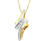 Load image into Gallery viewer, 1/10 Ctw Round Cut Diamond Pendant in 14K Yellow Gold with Chain