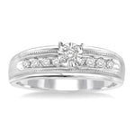 Load image into Gallery viewer, 1/8 Ctw Round Cut Diamond Engagement Ring in 10K White Gold